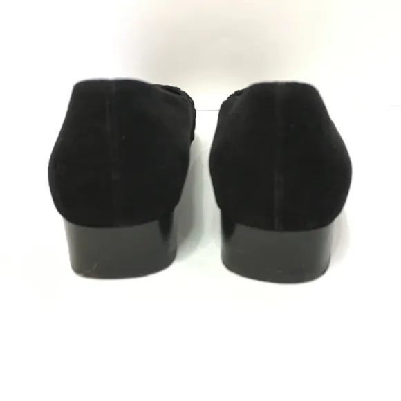 SALVATORE FERRAGAMO Black Suede Flat Shoe