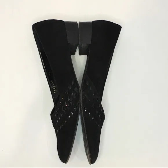 SALVATORE FERRAGAMO Black Suede Flat Shoe