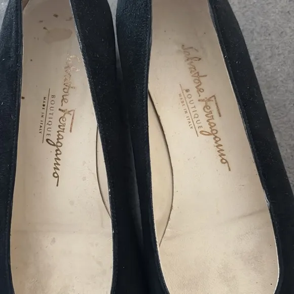 Salvatore Ferragamo Black Suede Flats 7