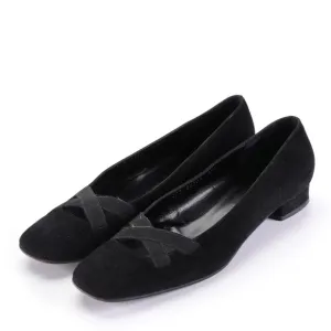 Salvatore Ferragamo Boutique Labelle Flats in Black Suede Lux2**