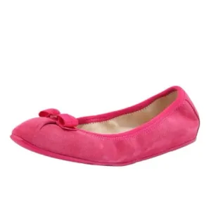 Salvatore Ferragamo My Joy Pink Suede Varina Bow Ballerina Flats