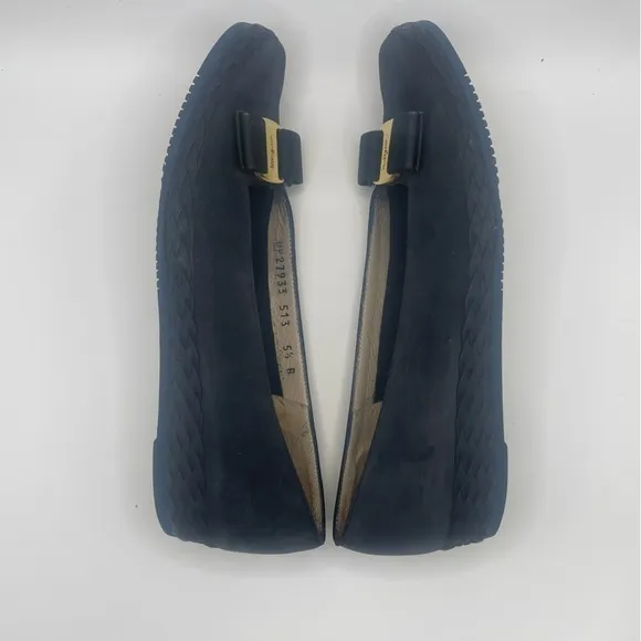 Salvatore Ferragamo | Navy Suede Flats | 5.5