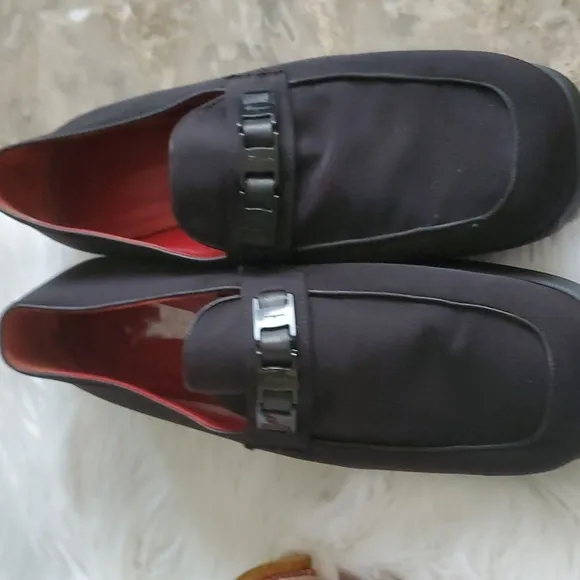 Salvatore ferragamo sport  black canvas slipon loafers size 11B