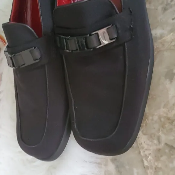 Salvatore ferragamo sport  black canvas slipon loafers size 11B