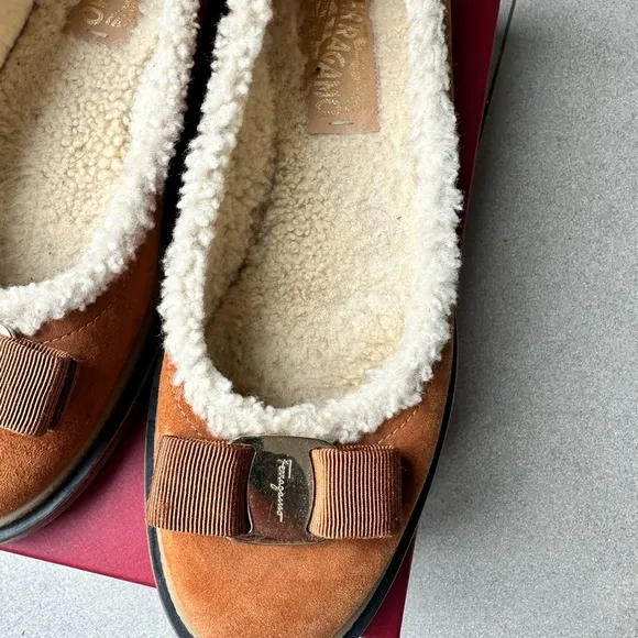 Salvatore Ferragamo Women's Brown Suede Flats