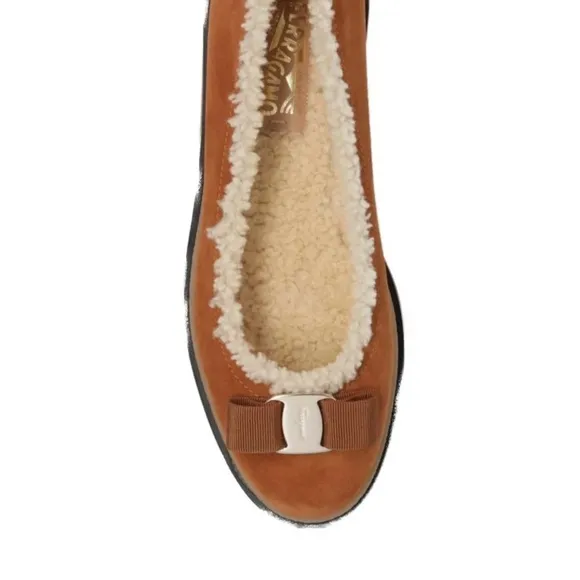 Salvatore Ferragamo Women's Brown Suede Flats