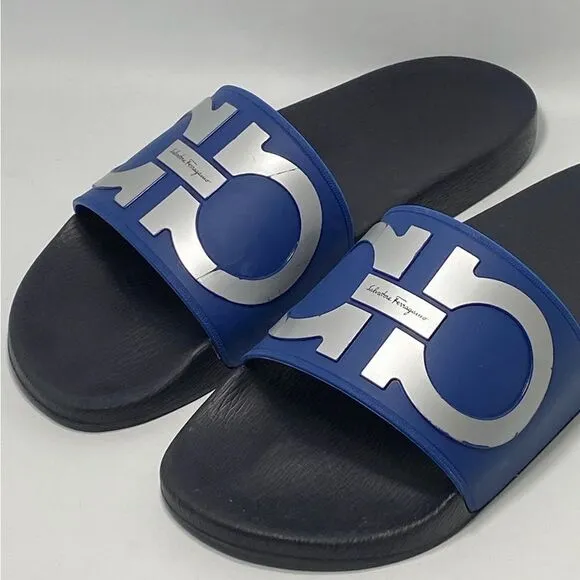 Salvatore Ferragamo Men's Logo Slide Sandals size 10 M