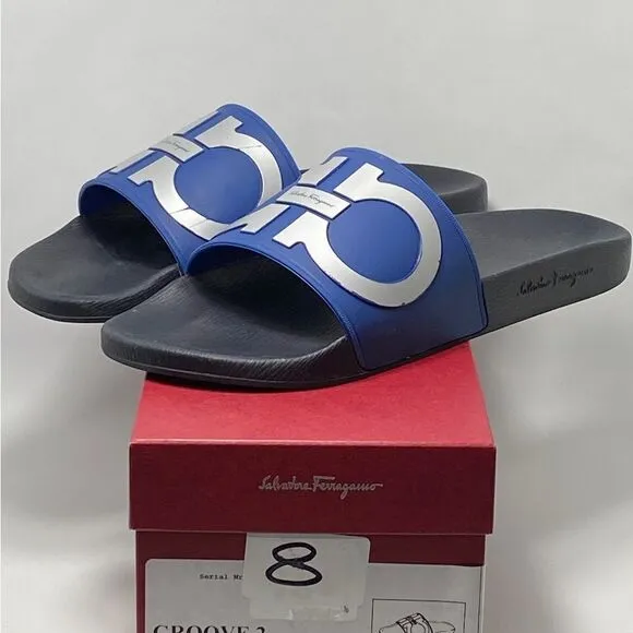 Salvatore Ferragamo Men's Logo Slide Sandals size 10 M