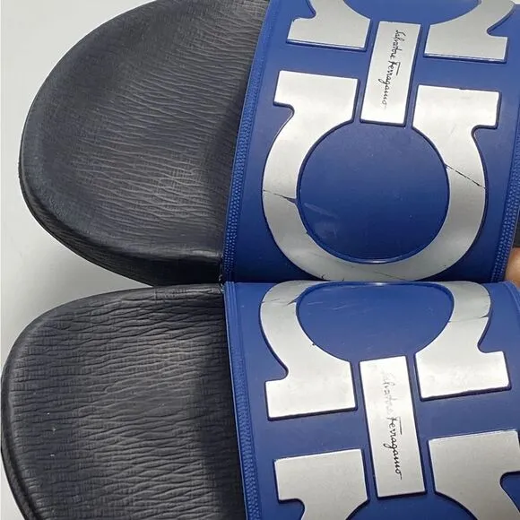 Salvatore Ferragamo Men's Logo Slide Sandals size 10 M
