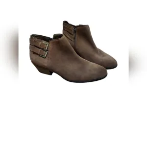 Sam Edelman Boots Brown Sz 9 Women’s Petal Ankle Suede Side Zip Buckle Booties