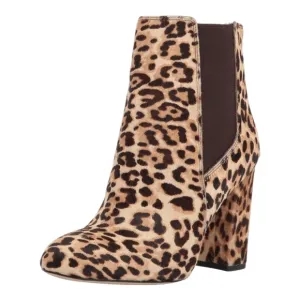 Sam Edelman Chelsea Leopard Cow Hair Platform Boots - Size 9.5