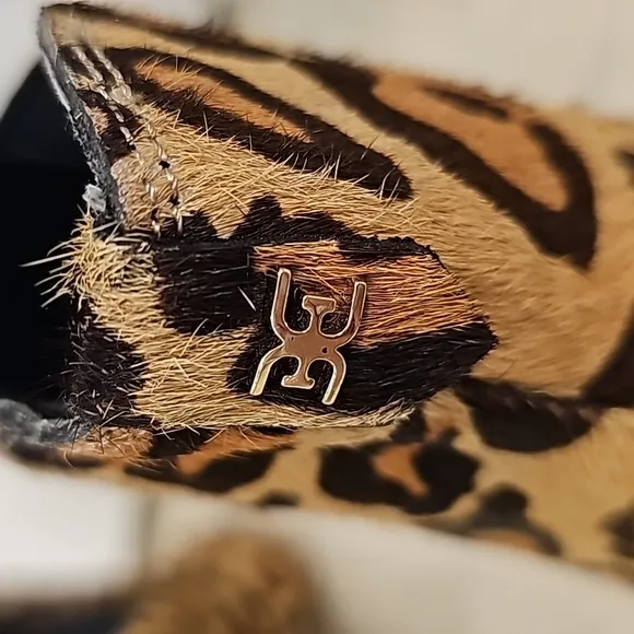 Sam Edelman Chelsea Leopard Cow Hair Platform Boots - Size 9.5