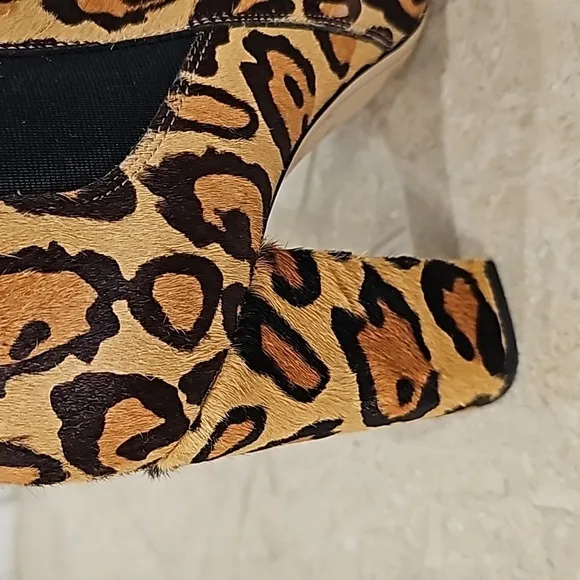 Sam Edelman Chelsea Leopard Cow Hair Platform Boots - Size 9.5