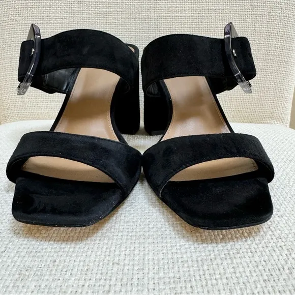 Sam Edelman DALTON HEEL MULE Suede Chunky Black Sandals Size 7