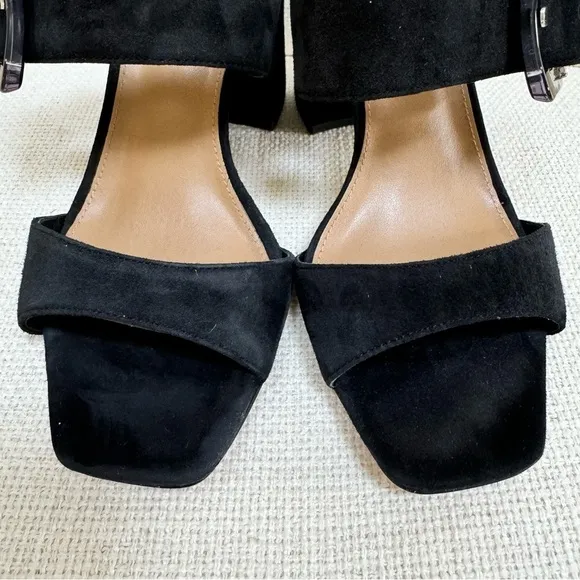Sam Edelman DALTON HEEL MULE Suede Chunky Black Sandals Size 7