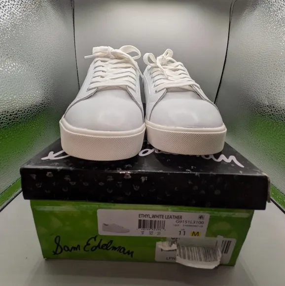 Sam Edelman Ethyl Bright White Sneakers G9151L3100 NEW SIZE 11