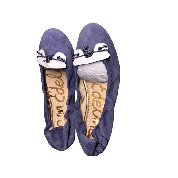 Sam Edelman Felicia Flats Ballet Suede Leather Purple NEW 8.5 US
