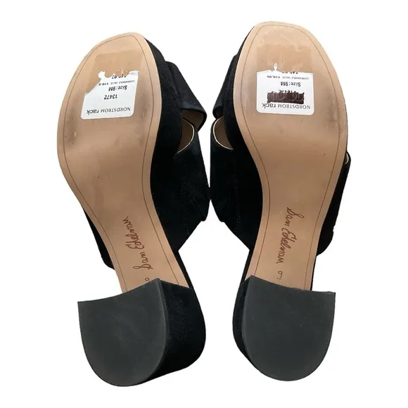 Sam Edelman Jayne Platform Sandals Black Suede Size 9