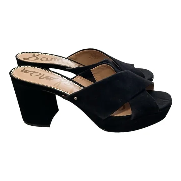 Sam Edelman Jayne Platform Sandals Black Suede Size 9