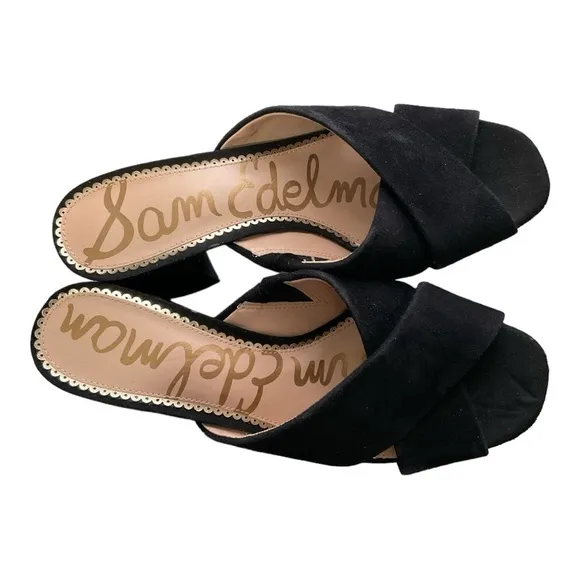 Sam Edelman Jayne Platform Sandals Black Suede Size 9