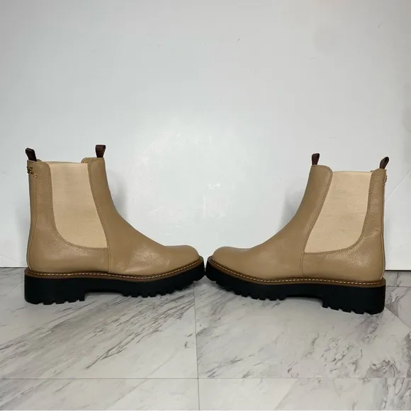 Sam Edelman Laguna Tan Leather Lug Sole Chelsea Boot 10 1/2 M