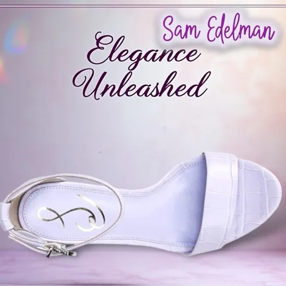 Sam Edelman Leather Yaro Ankle Strap Block Heel Sandals in Misty Lilac NWT