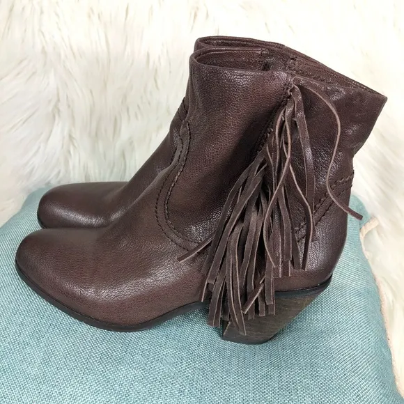 Sam Edelman Louie leather fringe ankle boots