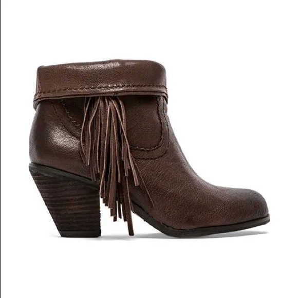 Sam Edelman Louie leather fringe ankle boots
