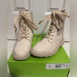 Sam Edelman‎ mini Lydell ivory side zip lace upBoots girls size 2 combat boots