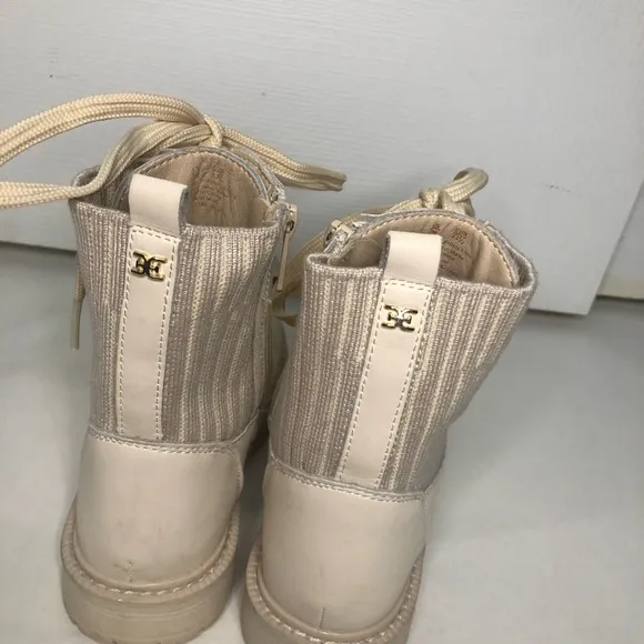 Sam Edelman‎ mini Lydell ivory side zip lace upBoots girls size 2 combat boots