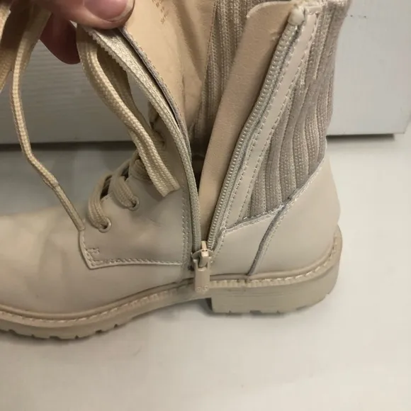Sam Edelman‎ mini Lydell ivory side zip lace upBoots girls size 2 combat boots