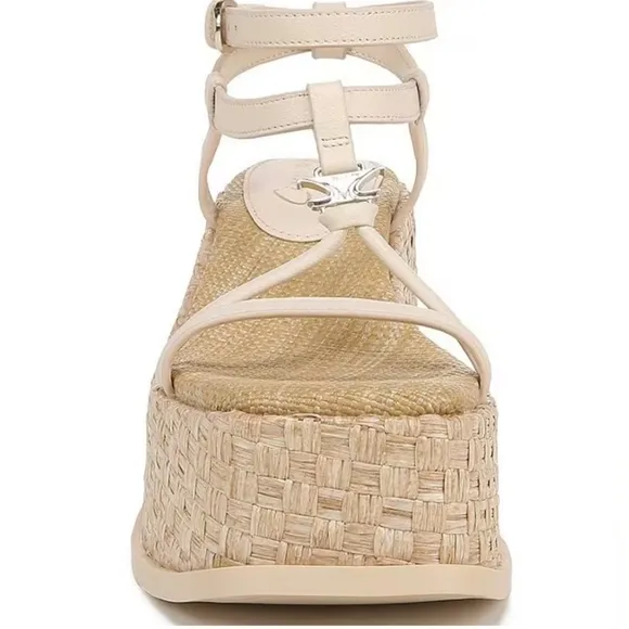 SAM EDELMAN Odette Leather Basket Weave Wedge Platform Sandals SIZE 10 NWT