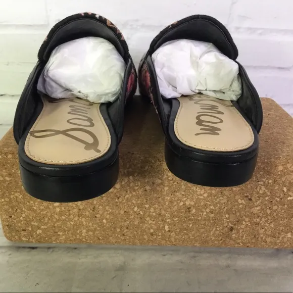 Sam Edelman Perri 6M Floral Leather Slides Mules