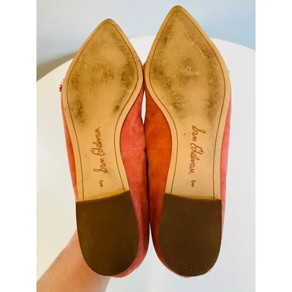Sam Edelman Rochester Ballet Flats Size 8 Blush Suede Slip On