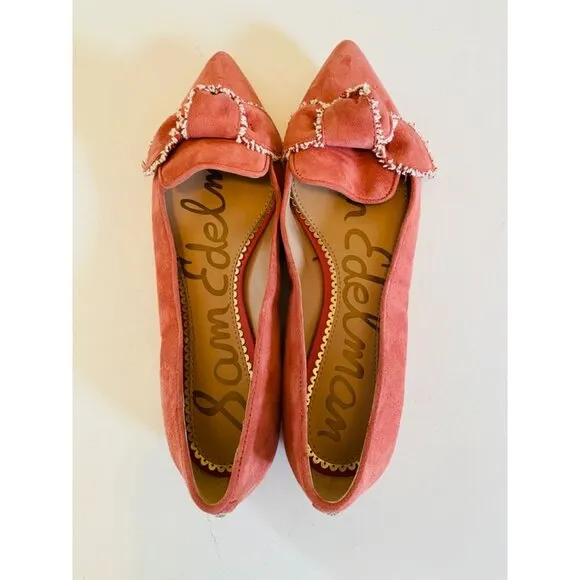 Sam Edelman Rochester Ballet Flats Size 8 Blush Suede Slip On