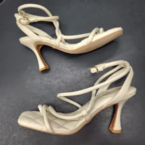 Sam Edelman sandals women's 9.5 ivory leather Maven quilted Matelasse new $150