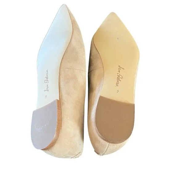 Sam Edelman Wanda Suede Ballet Flats Pointed Toe Cappuccino Neutral  NEW Size 7