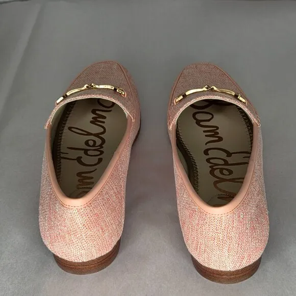 Sam Edelman Women's Loraine Pink Metlinen Flats Multiple Sizes