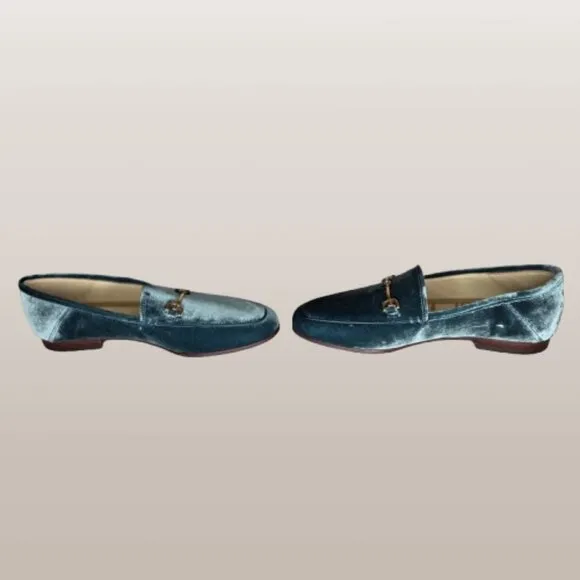 Sam Edelman Women's Loraine Teal Velvet Flats Size 5.5