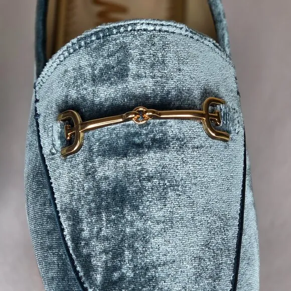 Sam Edelman Women's Loraine Teal Velvet Flats Size 5.5