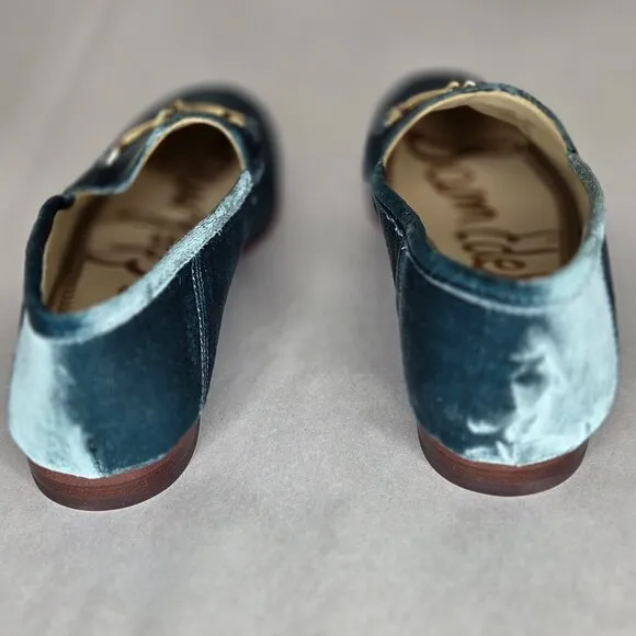 Sam Edelman Women's Loraine Teal Velvet Flats Size 5.5
