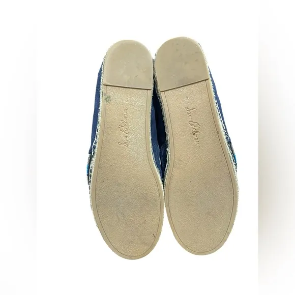 Sam Edelman Womens Navy blue suede beaded Maris espadrille flats size 8