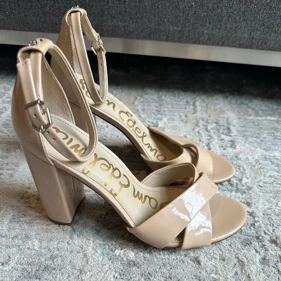 SAM EDELMAN Yancy Ankle Strap Sandals Taupe Size 9.5