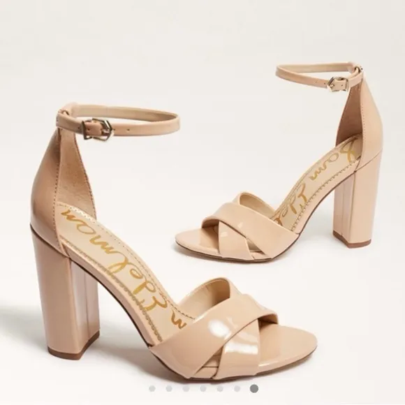 SAM EDELMAN Yancy Ankle Strap Sandals Taupe Size 9.5