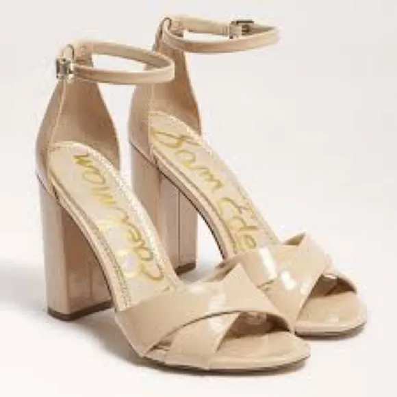 SAM EDELMAN Yancy Ankle Strap Sandals Taupe Size 9.5