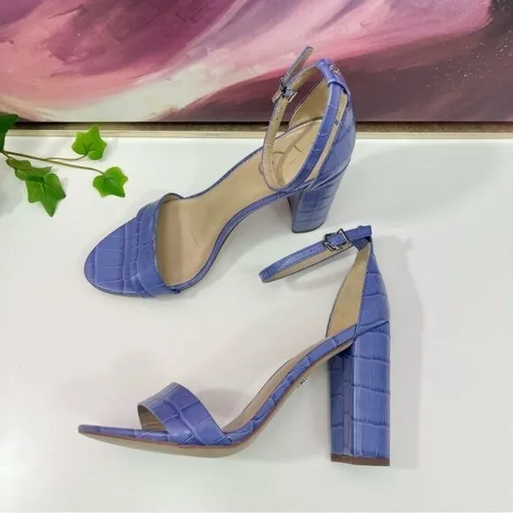 Sam Edelman Yaro Block Heel Ankle Strap Sandals in Dusty Violet Size 9