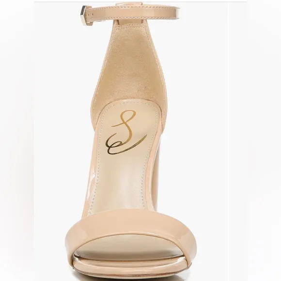 Sam Edelman Yaro Nude Blush Beige Leather Ankle Strap High Heel Sandals Sz 8.5