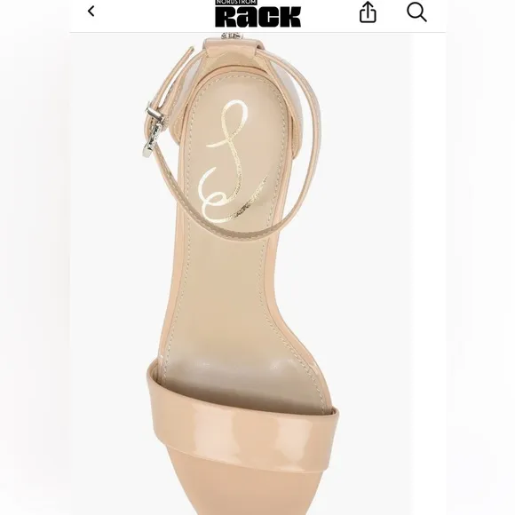 Sam Edelman Yaro Nude Blush Beige Leather Ankle Strap High Heel Sandals Sz 8.5