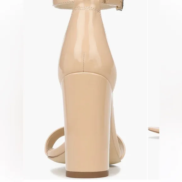 Sam Edelman Yaro Nude Blush Beige Leather Ankle Strap High Heel Sandals Sz 8.5