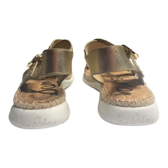 Sam Edelman Janette Gold Leather Sandals Size 6m